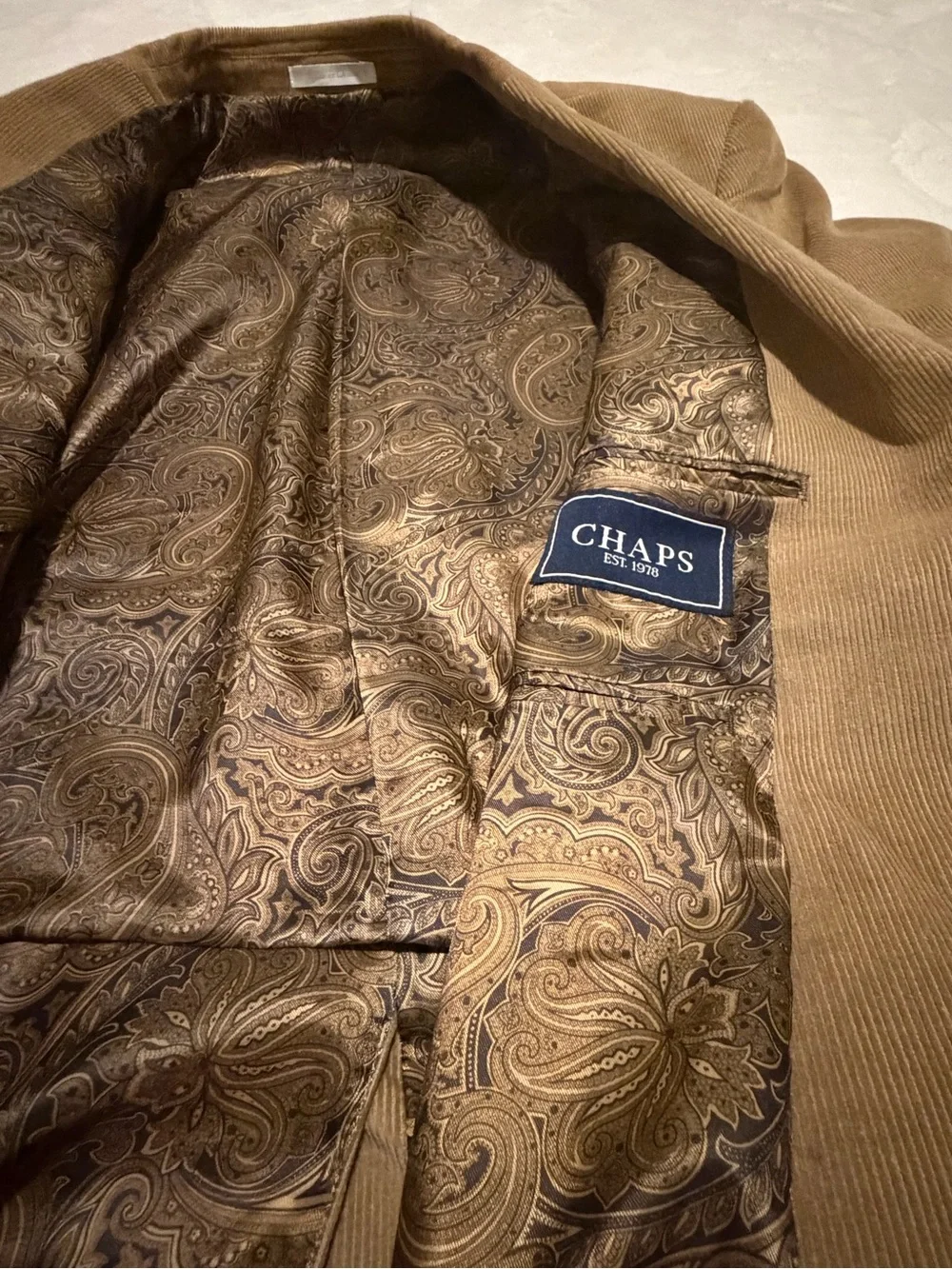 Chaps Tan Corduroy Blazer Sport Coat